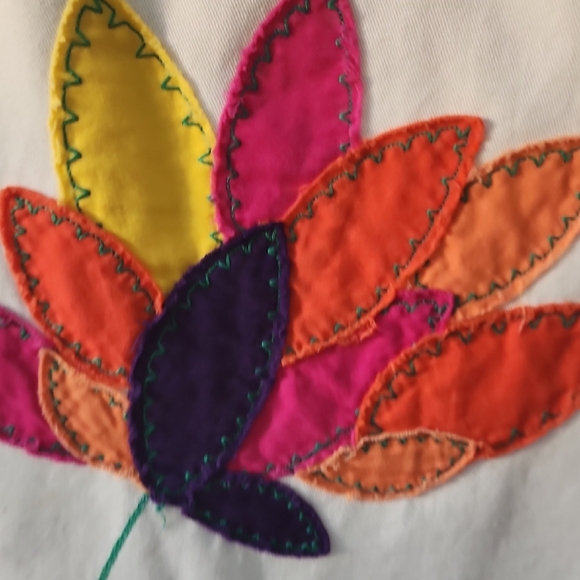 Boden Floral Applique Embroidered Cream A Line Twill Skirt Retro Womens Size 4 - Picture 9 of 9